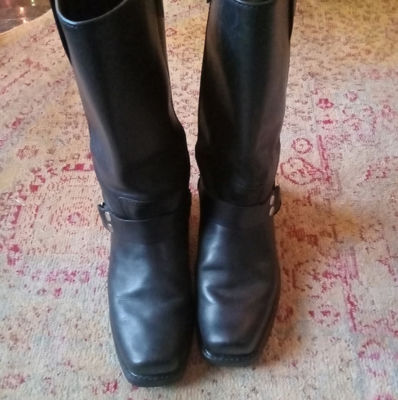 Harley Davidson leather square toed boots size 10 men's - Picture 9 of 10